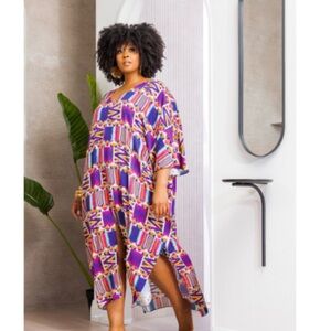 D’iyanu Multicolor Kaftan Dress